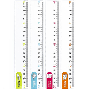 晨光直尺带波浪线小学生专用一年级二三年级20厘米尺子15cm透明塑料学生文具用品大全幼儿园儿童用的格尺软