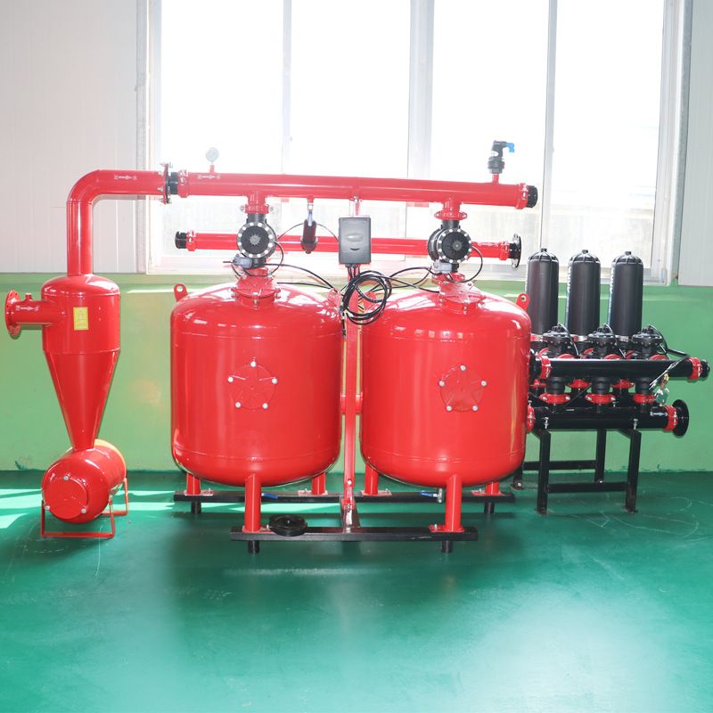 农业灌溉水源过滤处理器井水河水钢制反冲洗砂石过滤器智能控制