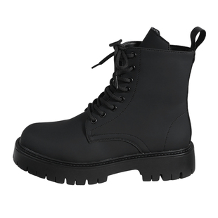 英伦风ins黑色侧拉链马丁靴男款高级感高帮皮鞋冬季工装机车靴子