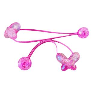 儿童高马尾头绳女孩双头发绳宝宝发饰女童发圈兔子彩色皮筋气质