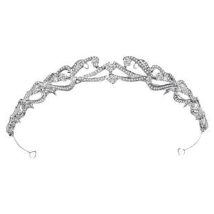 皇冠世家！新娘简约发饰成人气质头箍银色水钻小皇冠生日表演头饰