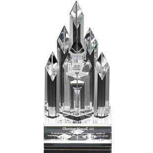 高端大气 精致新款 柱状水晶奖杯免费刻 颁奖用品定制厂家直销
