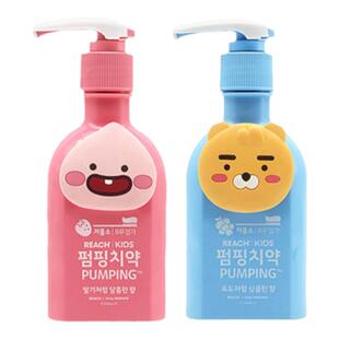 LG生活健康 竹盐2-12岁儿童牙膏按压式含氟防蛀牙萌趣派缤