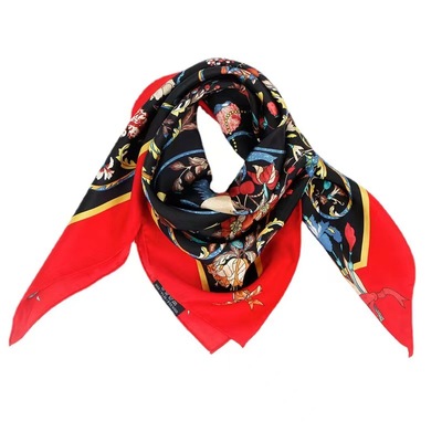 新款高档桑蚕丝巾女真丝长款时尚薄款围巾纱巾沙滩巾防晒披肩洋气