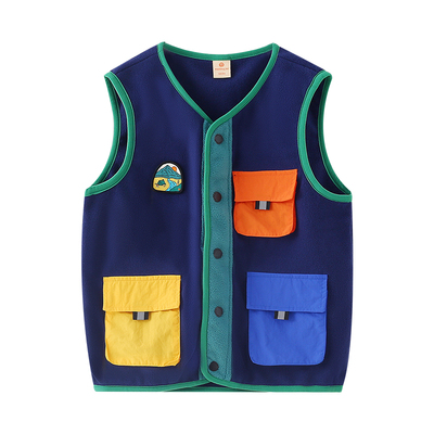 男童马甲儿童摇粒绒保暖背心秋冬