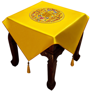 边柜盖布高档红色方桌布新中式茶几装饰垫布小方几角几床头柜盖巾