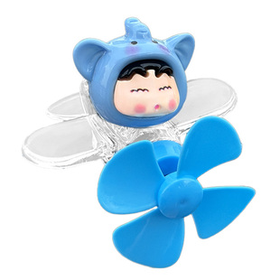 九号雅迪电动车装饰小配件可爱车载摆件风能风力小飞机摩托车公仔