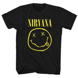 Nirvana涅槃乐队摇滚kurt cobain科特柯本t恤短袖男女款笑脸搞怪T