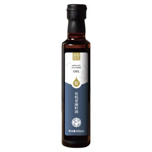 食刻元气有机纯亚麻籽油500ml正宗胡麻油一级冷榨食用油小瓶官方