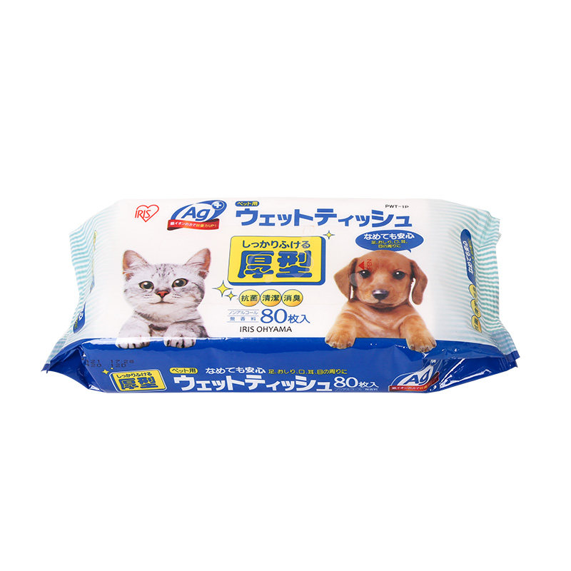 爱丽思丝宠物湿巾犬猫狗擦脸擦身屁股清洁无酒精去泪痕80片*2包