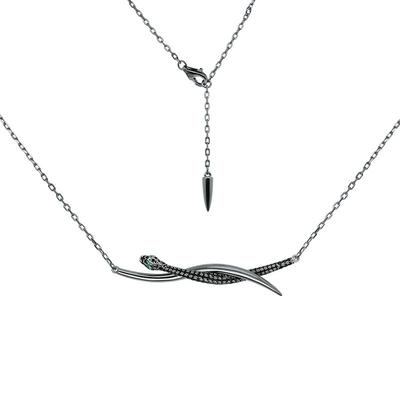 FOS蛇耳环925银锁骨项链明星同款