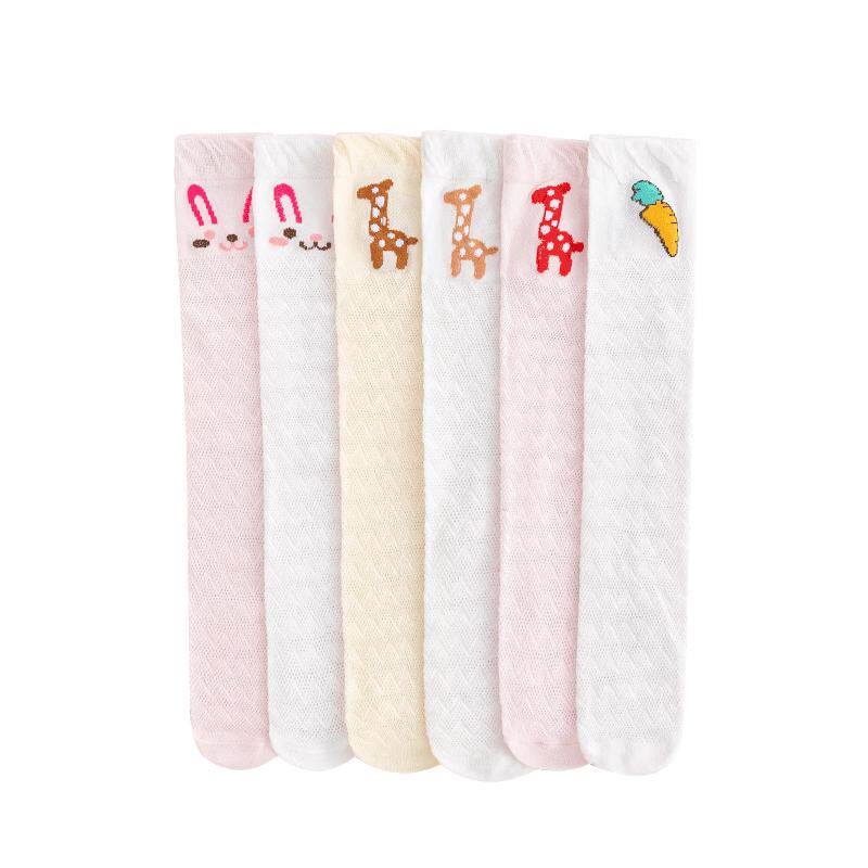 儿童袜子夏季薄款纯棉网眼女童长筒袜高筒公主过膝袜婴儿宝宝防蚊