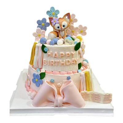 妲己毛绒兔子小狐狸小熊甜品台