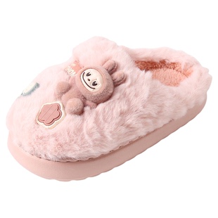 秋冬新款加绒女童拉布布棉鞋宝宝室内家居保暖防滑公主儿童棉拖鞋