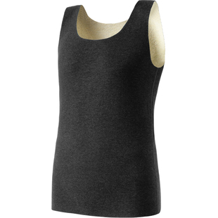 德绒蚕丝自发热保暖背心男士加绒加厚秋衣裤上衣打底内衣棉毛衫冬