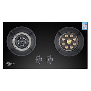 观樱九腔液化气猛火燃气灶双灶家用天然气嵌入式煤气灶台钢化玻璃