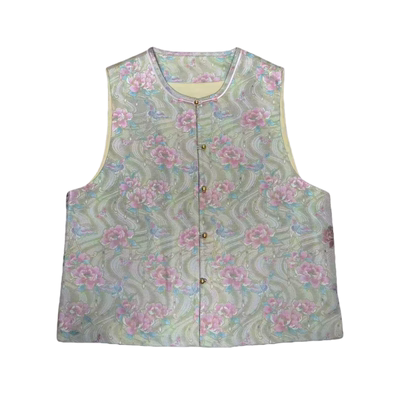 新中式国风100%桑蚕丝马甲