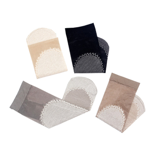 浪莎丝袜女短袜春秋薄款包芯丝中筒黑肉色耐磨女士夏季棉底丝袜子