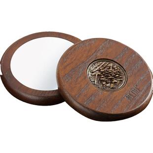 那澜多好实木雕花简约随身镜化妆镜高清便携梳妆镜圆形单面小圆镜