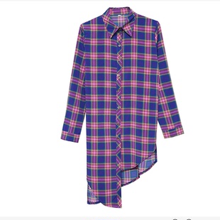 白衬衫女长袖中长款韩范bf风性感睡衣不规则系腰带宽松显瘦衬衫裙