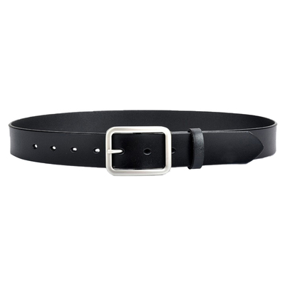 简束百搭方扣纯牛皮真皮腰带男