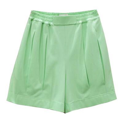 阁兰秀2025年春夏新品绿色五分裤清爽短裤减龄百搭裤子轻奢女装