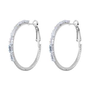 轻奢锆石圈圈夸张大耳环女素圈高级感耳钉独特耳圈冷淡风耳扣耳饰