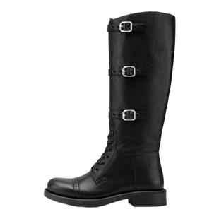 【城市游牧】JOOC玖诗真皮骑士靴女2025秋冬新款低跟厚底高筒靴