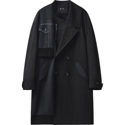 播 bo 商场同款拼接风衣女24秋宽松中长款外套BDR3FD2213