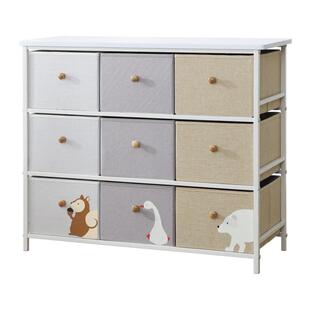 儿童玩具抽屉式收纳柜卡通布艺收纳箱储物柜子宝宝多层衣柜整理柜