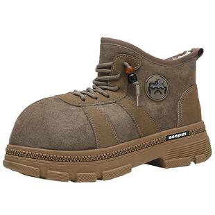 东北雪地靴男鞋冬季零下40度户外防寒防滑一脚蹬老北京面包大棉鞋