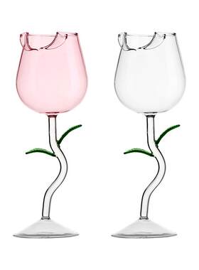 wvii网红ins风红酒杯玫瑰花造型
