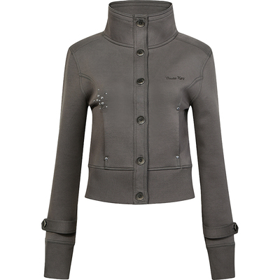 GUUKAHERO美式复古立领开衫卫衣