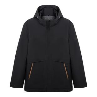 才子连帽羽绒服男2025冬季新款保暖防钻绒带内胆鹅绒短款休闲外套