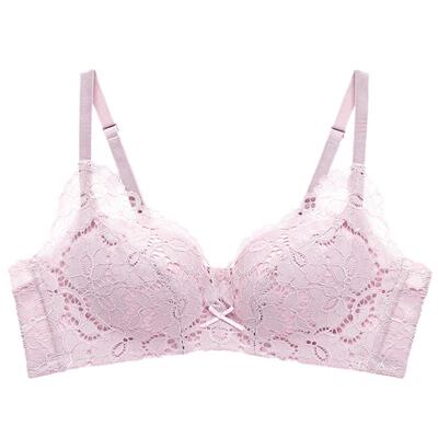 小花心性感蕾丝蜂巢透气内垫文胸