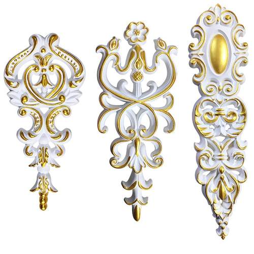 法式pu线条天花吊顶雕花顶面中花背景墙墙面拱门石膏角花镂空装饰