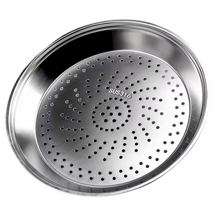 炒锅专用蒸盘316不锈钢托盘食品级圆盘加厚通用盘子家用蒸菜餐盘