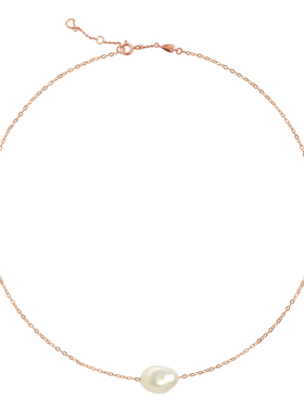 terra天然巴洛克珍珠925银项链