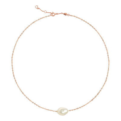 terra天然巴洛克珍珠925银项链