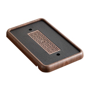 新中式仿乌金石茶盘家用功夫茶具干泡盘储排小茶台密胺盘长方形