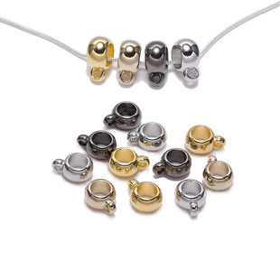 DIY饰品配件吊坠 ABS塑料CCB电镀金银单吊大孔圆珠三通珠