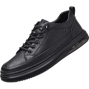 男鞋2026新款春季潮流百搭男士板鞋真皮透气休闲鞋子潮鞋低帮皮鞋