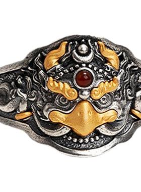 觉行金嘴大鹏鸟戒指复古男女开口