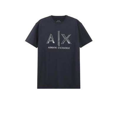 AX阿玛尼LOGO刺绣圆领短袖T恤