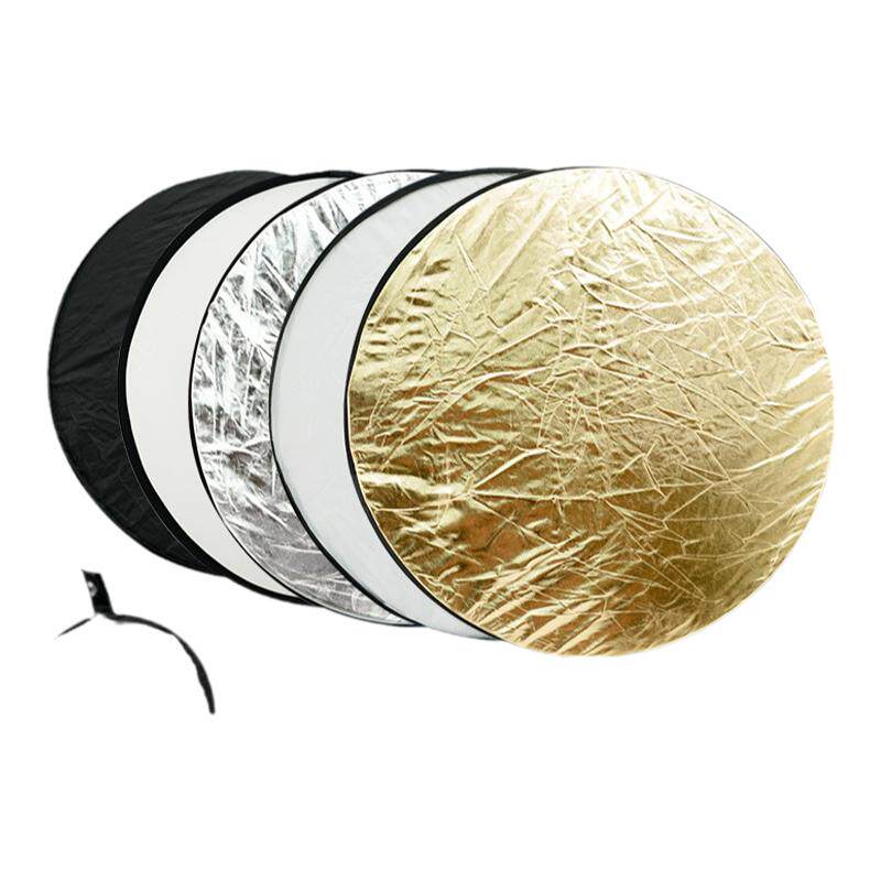 Niyi耐影反光板拍摄影便携打光板圆形30cm/60cm/80cm五合一手提柔光板迷你补光板折叠遮光板拍照直播挡光板