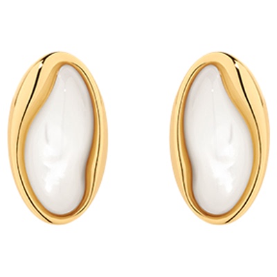 【张雅琪同款 】Neverfar流淌系列贝母波纹小耳钉女款博主同款