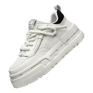 马克华菲小白鞋男款2026冬季新款男士厚底增高板鞋男休闲鞋子男鞋