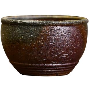 宏中 柴烧主人杯宜兴紫砂纯手工土窑松木窑变品茗杯线圆缸杯180cc