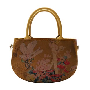 双姊妹原创香云纱真皮把手迷你手提包斜跨包复古百搭新款国风礼物