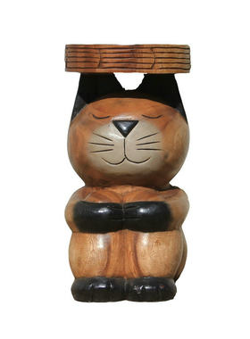 泰国木雕猫凳天然可爱客厅